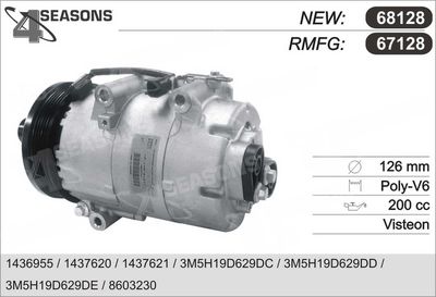 Компрессор, кондиционер AHE 67128 для FORD C-MAX