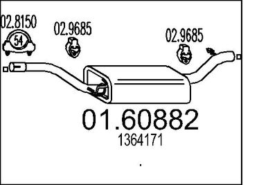 Глушитель выхлопных газов конечный MTS 01.60882 для FORD C-MAX