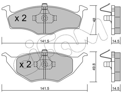 Комплект тормозных колодок, дисковый тормоз CIFAM 822-345-0 для VW LUPO