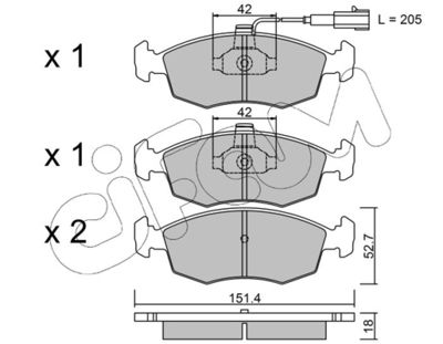 Комплект тормозных колодок, дисковый тормоз CIFAM 822-274-0 для FIAT ALBEA