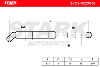 газов амортисьор, багажно/товарно пространство STARK SKGS-0220058