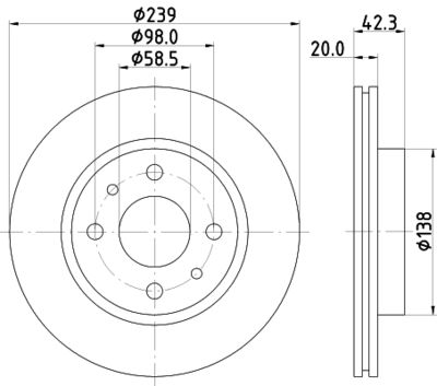 Тормозной диск HELLA 8DD 355 107-981 для LADA 111