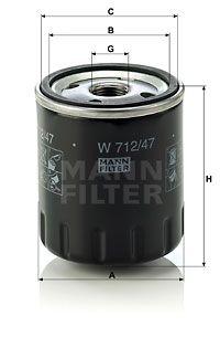 Масляный фильтр MANN-FILTER W 712/47 для RENAULT 25