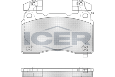 Комплект тормозных колодок, дисковый тормоз ICER 182286 для CADILLAC CT6