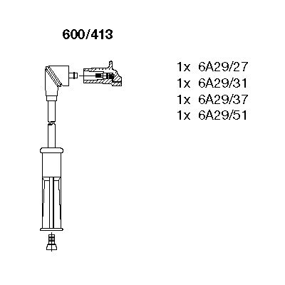 Комплект проводов зажигания BREMI 600/413 для DACIA LODGY