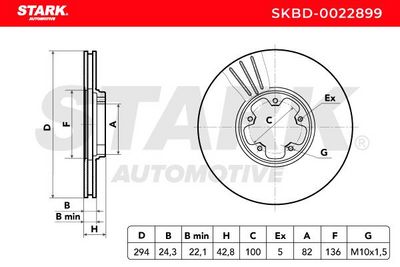 спирачен диск STARK SKBD-0022899