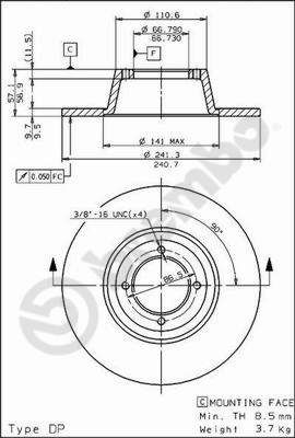 Тормозной диск BREMBO 08.5690.10 для TRIUMPH TR