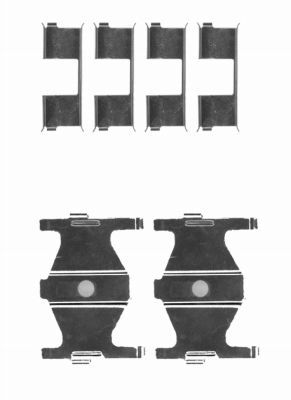Комплектующие, колодки дискового тормоза HELLA 8DZ 355 204-191 для HYUNDAI LANTRA