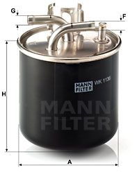 Топливный фильтр MANN-FILTER WK 1136 для AUDI A8