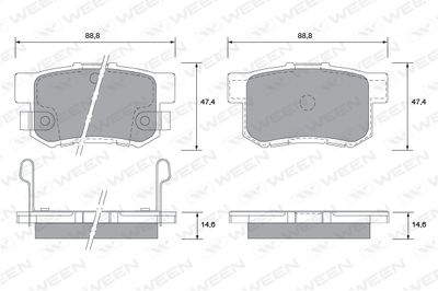 Комплект тормозных колодок, дисковый тормоз WEEN 151-2605 для ACURA LEGEND