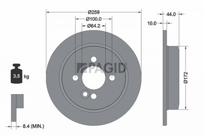 Tarcza hamulcowa PAGID 54750NC