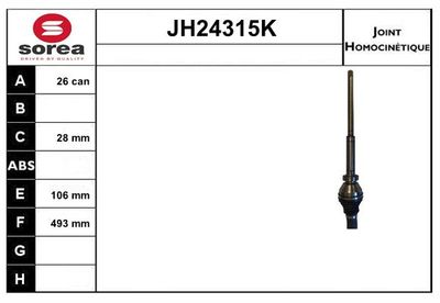 GELENKSATZ ANTRIEBSWELLE SNRA JH24315K