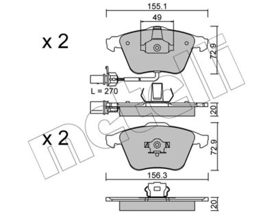Комплект тормозных колодок, дисковый тормоз 22-0549-1
