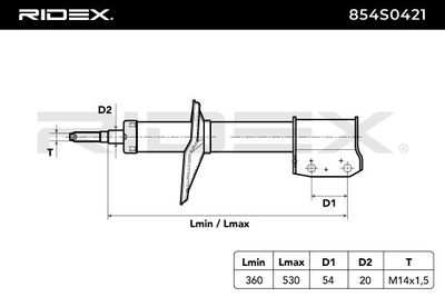 амортисьор RIDEX 854S0421