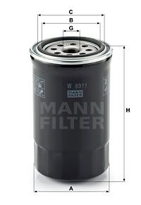 Масляный фильтр MANN-FILTER W 8011 для KIA MAGENTIS