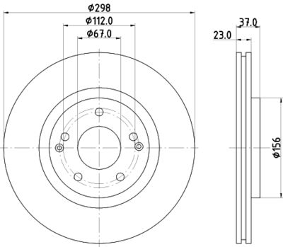 Тормозной диск HELLA 8DD 355 134-171 для SSANGYONG XLV