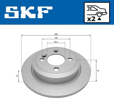 спирачен диск SKF VKBD 91314 S2