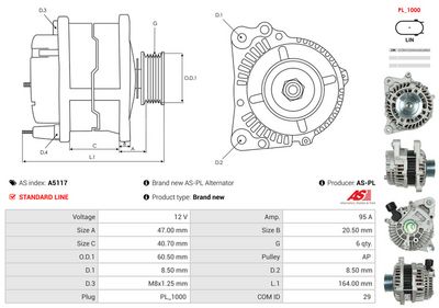 GENERATOR / ALTERNATOR AS-PL A5117 4