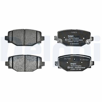 Remblokken set Achter (met een dempingskussen), past: JEEP GRAND CHEROKEE L V 2.0H 05.21-