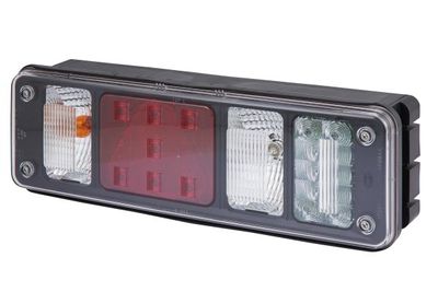 Achterlicht Links Hybrid (LED/P21W, 24V, met indicator, anti-fog licht, achteruitrijlicht, met stoplicht, parkeerlicht, driehoekige reflector, zijspeling, aansluiting: 7PIN + 4x 2PIN)