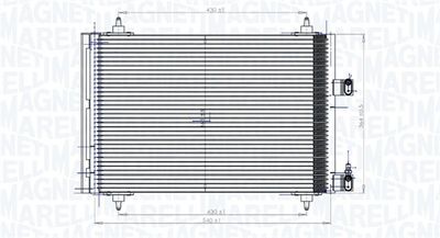Конденсатор, кондиционер MAGNETI MARELLI 350203849000 для CITROËN C5
