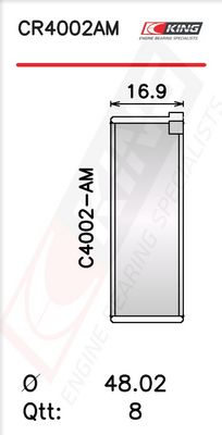 Черупка на биелен лагер KING CR4002AM0.5