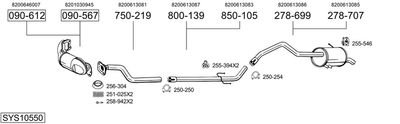 Układ wydechowy BOSAL SYS10550