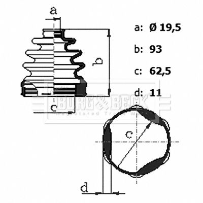 Bellow, drive shaft Borg & Beck BCB6431