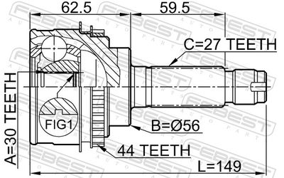 Joint Kit, drive shaft 0810-026A44