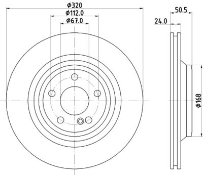 Тормозной диск HELLA 8DD 355 133-251 для MERCEDES-BENZ SL