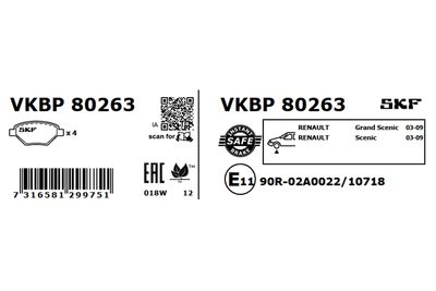 Brake Pad Set, disc brake VKBP 80263