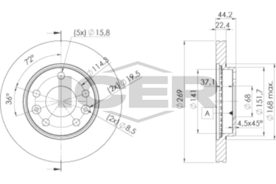 спирачен диск ICER 78BD4009-2