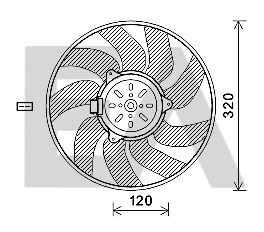 Вентилятор, охлаждение двигателя EACLIMA 33V62004 для CADILLAC BLS