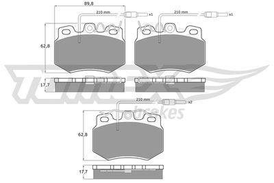 Sada brzdových destiček, kotoučová brzda TOMEX Brakes TX 10-551