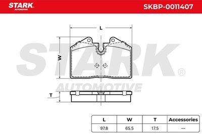 комплект спирачно феродо, дискови спирачки STARK SKBP-0011407