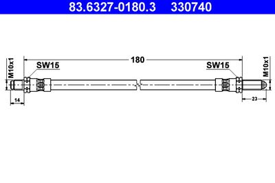 Тормозной шланг ATE 83.6327-0180.3 для FORD SIERRA