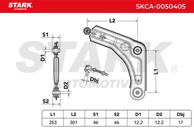носач, окачване на колелата STARK SKCA-0050405