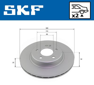 спирачен диск SKF VKBD 91306 V2