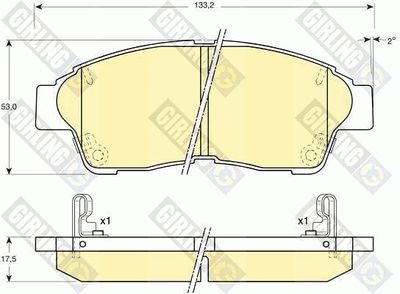 Комплект тормозных колодок, дисковый тормоз GIRLING 6132079 для TOYOTA PICNIC