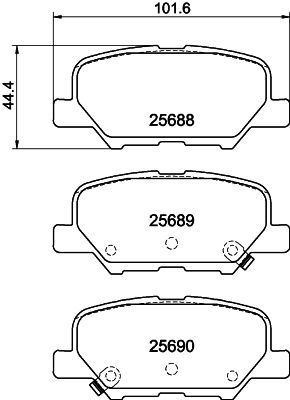 Комплект тормозных колодок, дисковый тормоз HELLA 8DB 355 029-331 для MITSUBISHI ASX