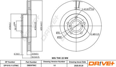BREMSSCHEIBE DR!VE+ DBD0796C 2