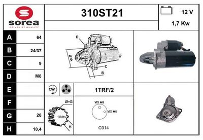 STARTCAR 310ST21 Стартер для OPEL CORSA D Фургон/хетчбэк (S07) 1.3 CDTI (L08) STARTCAR 310ST21 Стартер для OPEL CORSA D Фургон/хетчбэк (S07) 1.3 CDTI (L08)