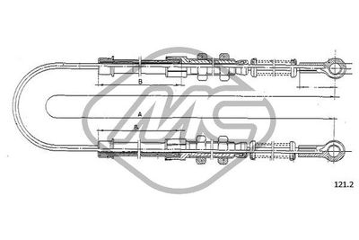 Тросик, cтояночный тормоз Metalcaucho 81261 для FIAT 500