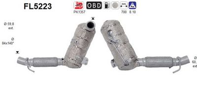 Filtr sadzy / filtr cząstek stałych, układ wydechowy AS FL5223