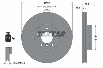 TEXTAR 92160805 Тормозные диски  для BMW X6 (Бмв X6)