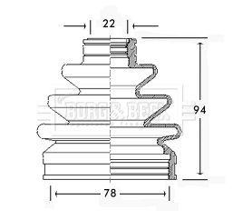 Bellow, drive shaft Borg & Beck BCB2246