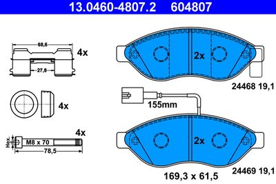 Brake Pad Set, disc brake 13.0460-4807.2