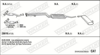 Изпускателна система WALKER BWK058238AA