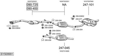Изпускателна система BOSAL SYS09991