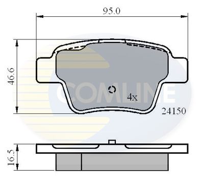 Комплект тормозных колодок, дисковый тормоз COMLINE CBP01658 для PEUGEOT 408